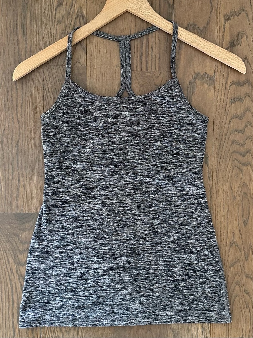 Beyond Yoga Spacedye Slim Racerback Cami in Black White Heather Grey Small